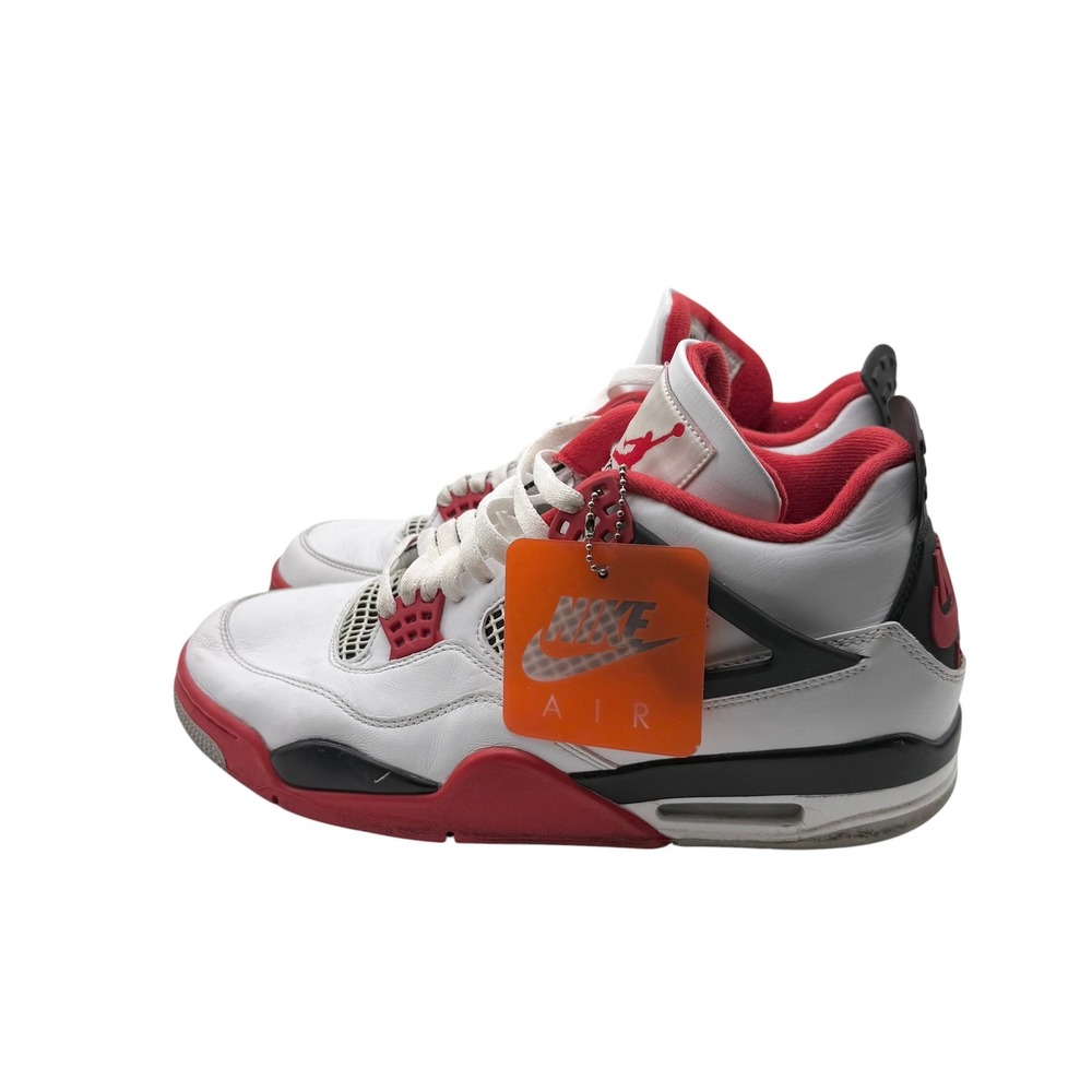 Nike Air Jordan 4 Retro Fire Red 2020 White Black Mens Sneakers Size 11 - Picture 2 of 10